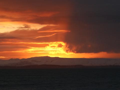 sunrise in reykjavik