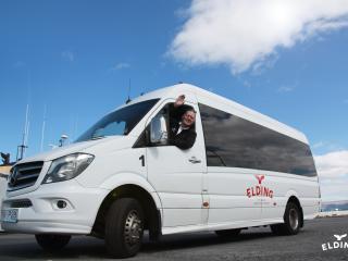 Elding's white sprinter van.