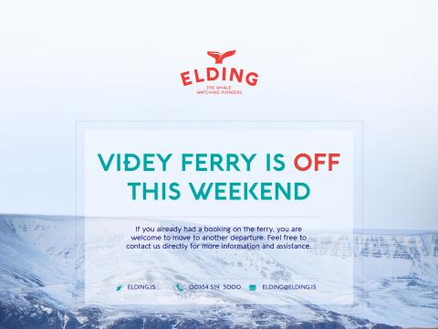 Viðey ferry cancelled notice
