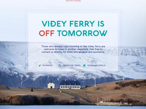 Viðey ferry off tomorrow - notice.