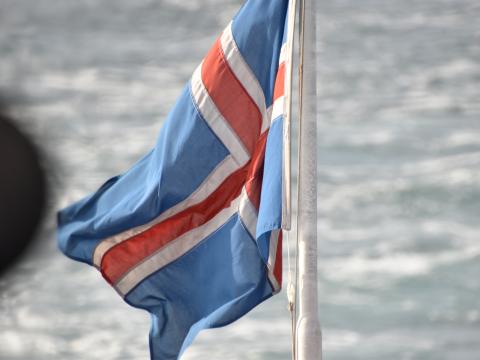 icelandic flag on a boat