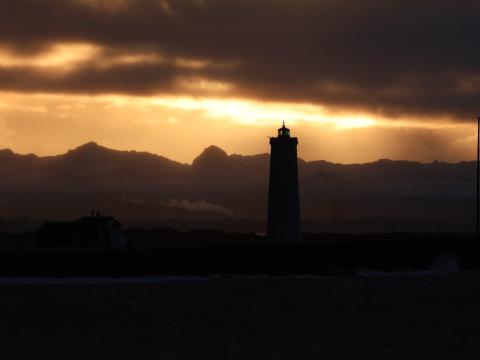sunrise in reykjavik winter