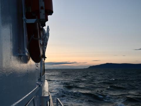 sunset on a boat