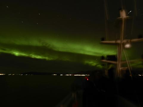 northern lights cruise on a boat from reykjavik