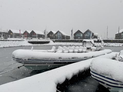 snowy october morning in reykjavik