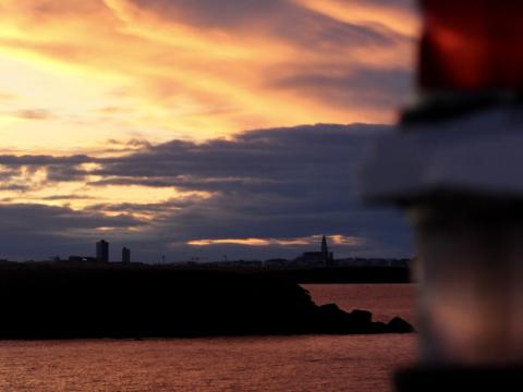 winter sun in reykjavik