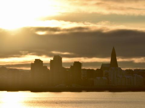 sunrise in reykjavik winter