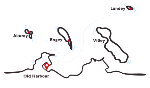 puffin map of reykjavik