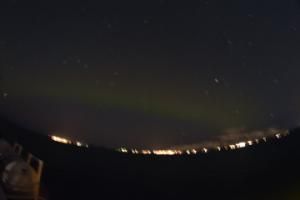 faint northern lights in reykjavik