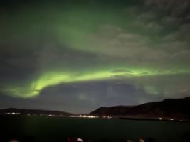 northern lights over esja