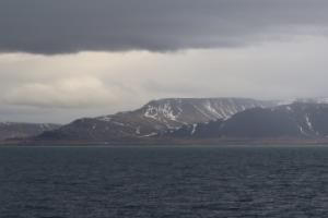 Mt. Esja on a grey winter day