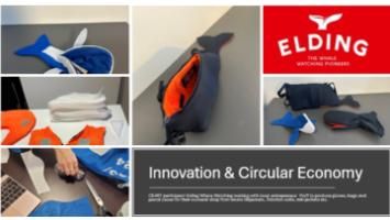 a collage of the ce4rt x elding program using textile upcycling