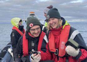 elding research team holding a hydrophone