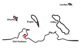 puffin map of reykjavik