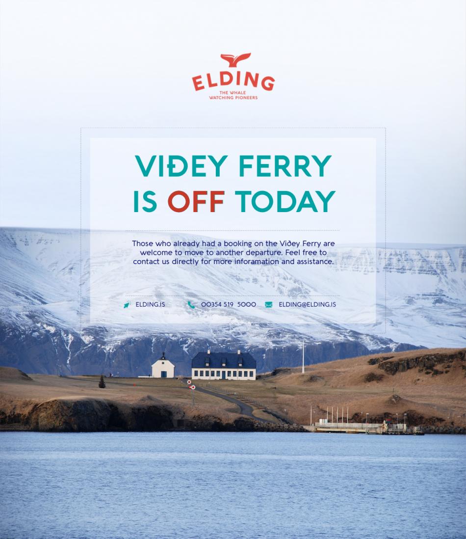 Viðey ferry cancelled notice