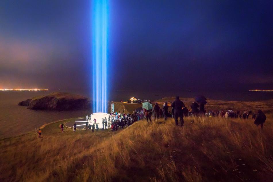 Imagine Peace Tower Illuminated.