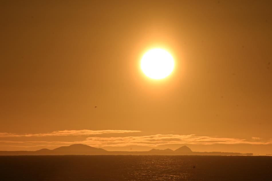 orange sunset in reykjavik