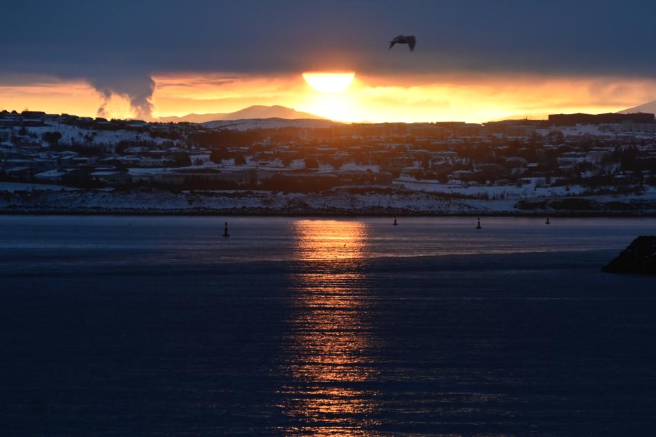 sunrise in reykjavik
