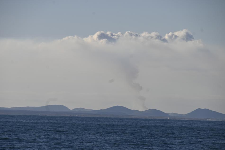 landscape smoke from volcano