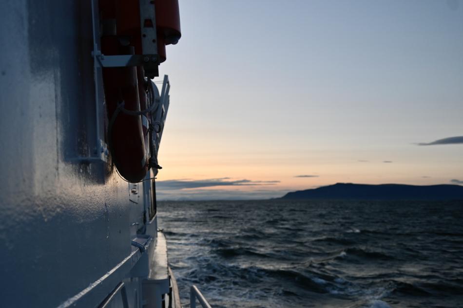 sunset on a boat