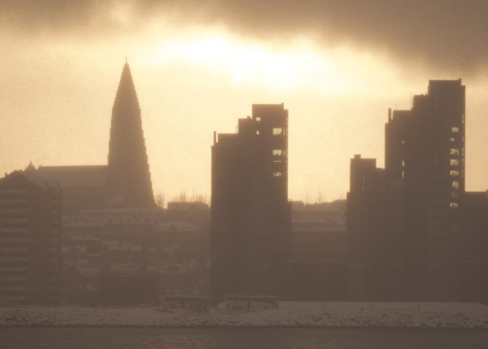 hallgrimskirkja as seen from the sea