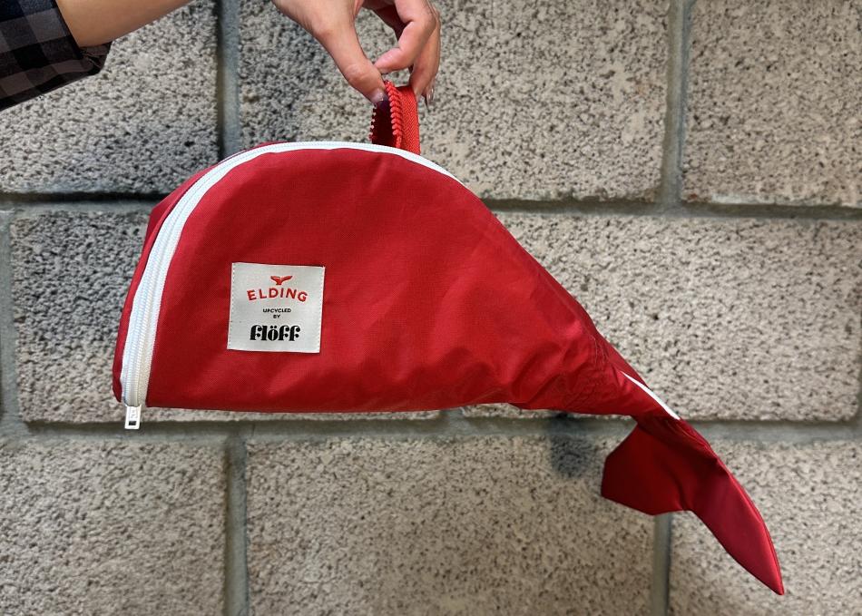 elding x flöff collaboration textile waste whale bag
