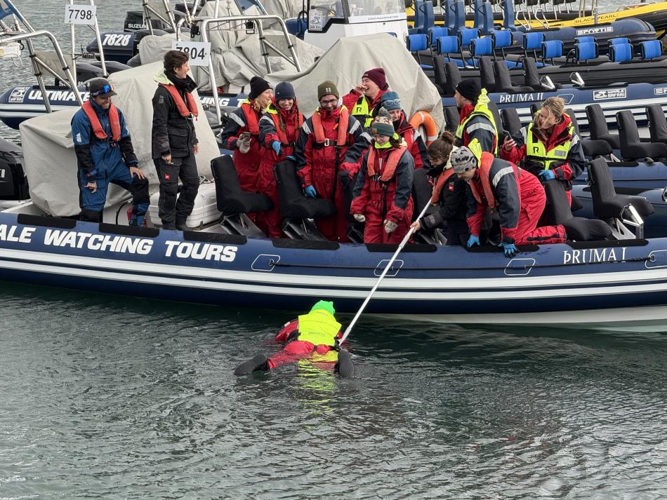 rib crew practicing man overboard