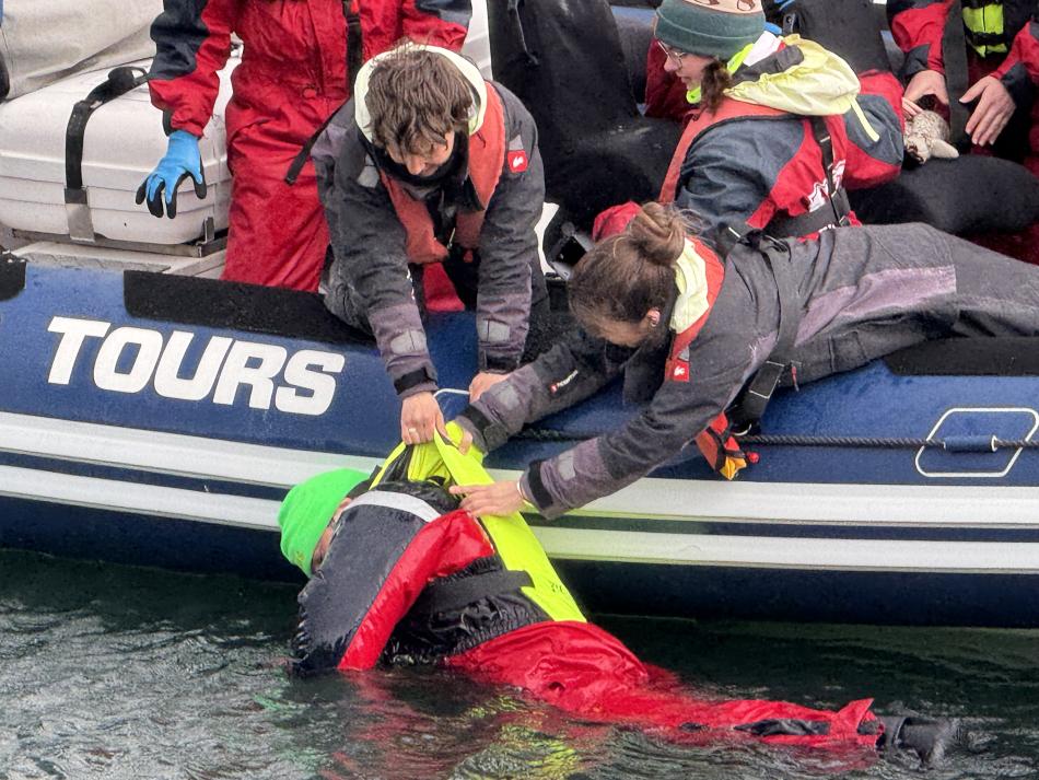 rib crew practicing man overboard