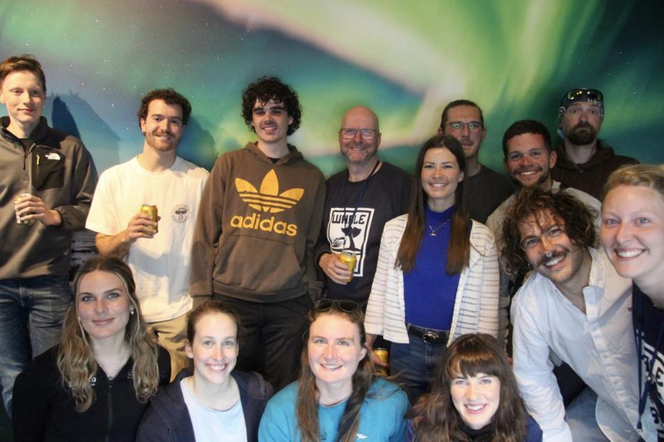 Naturalists pose for a group photo at the Aurora Reykjavík exhibition!