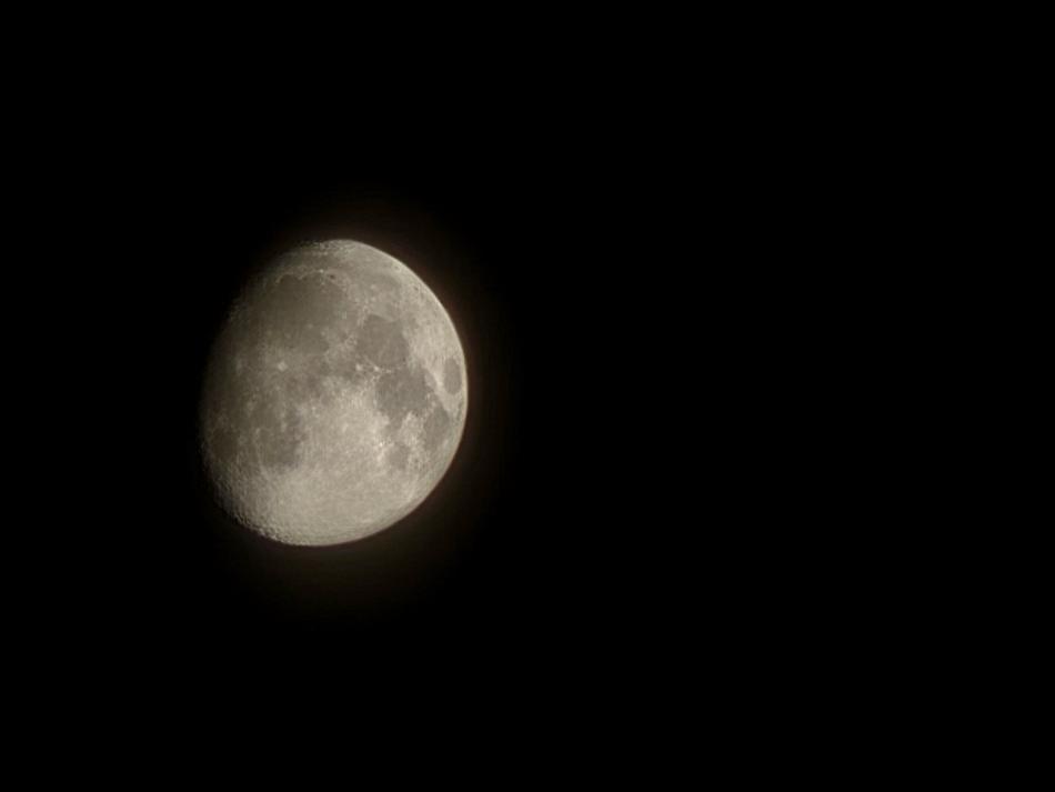 the moon against the black space