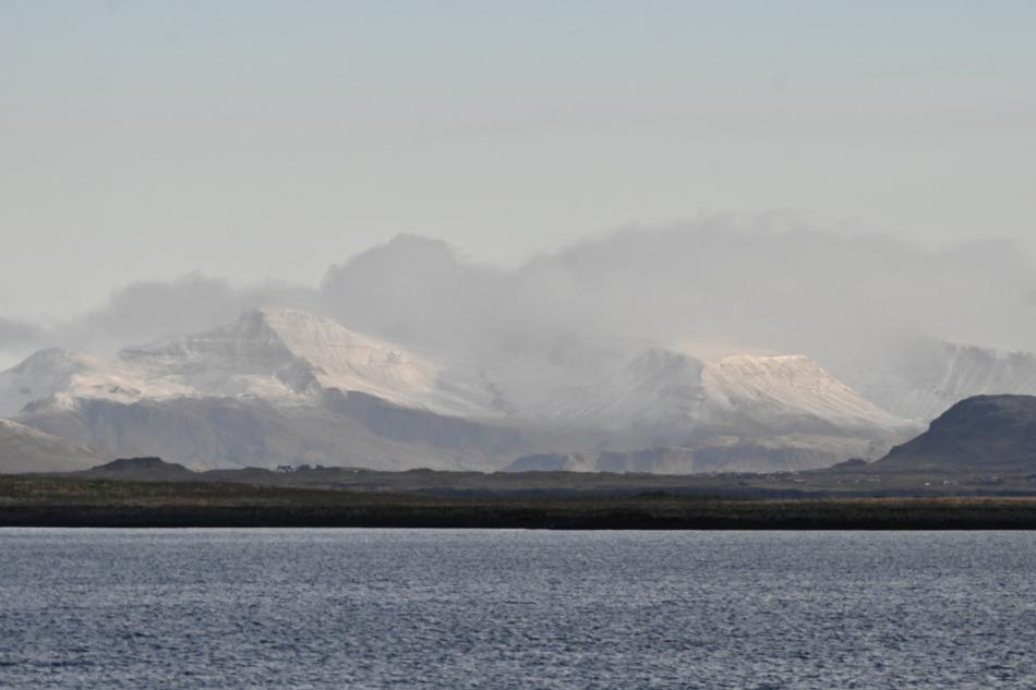 Reykjavík mountains autumn weather, clouds over the sea - for DIARY