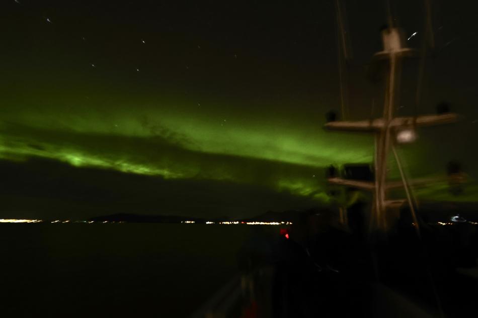 northern lights cruise on a boat from reykjavik