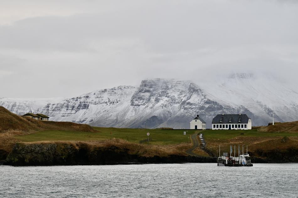 viðey island during winter