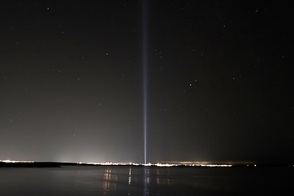 Imagine Peace Tower on Viðey island