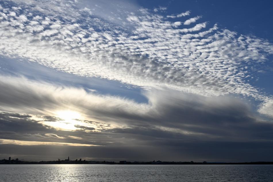 sunrise in reykjavik winter