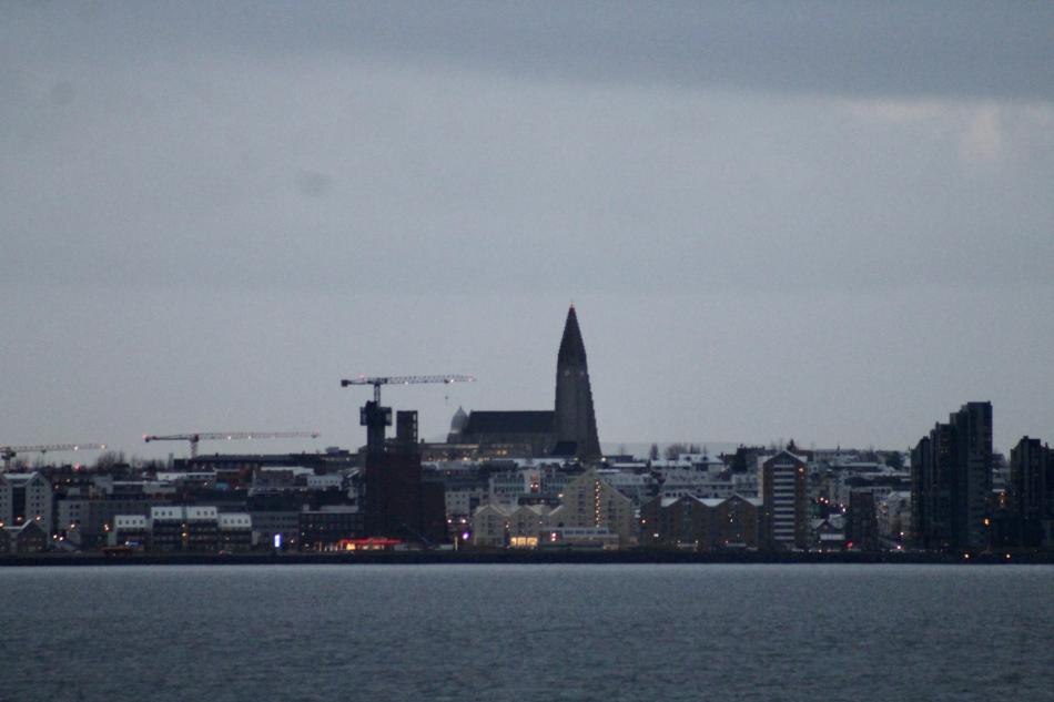 hallgrimskirkja as seen from the sea