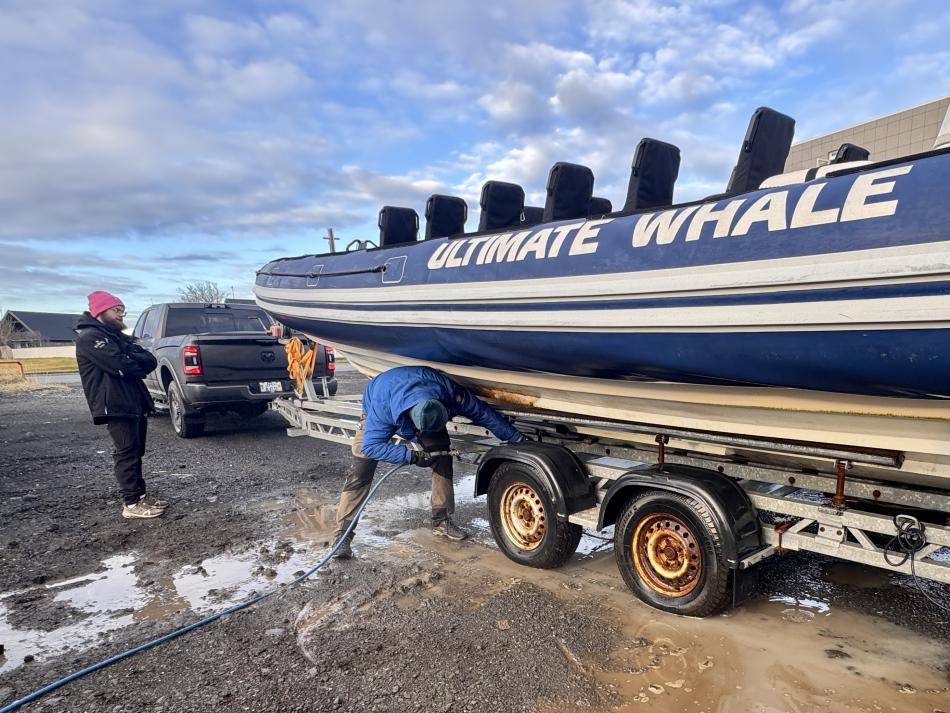 rib boat cleaned and stored for the winter