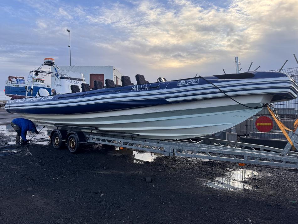rib boat cleaned and stored for the winter
