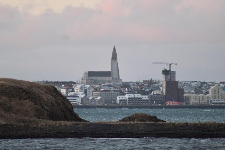 hallgrimskirkja as seen from the sea