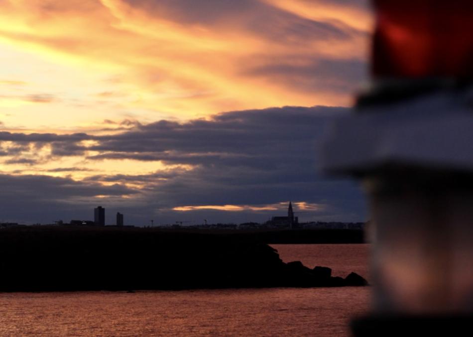 winter sun in reykjavik