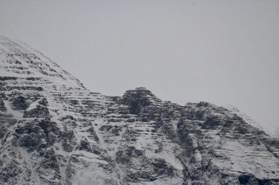 Closeup of mt. Esja in winter.