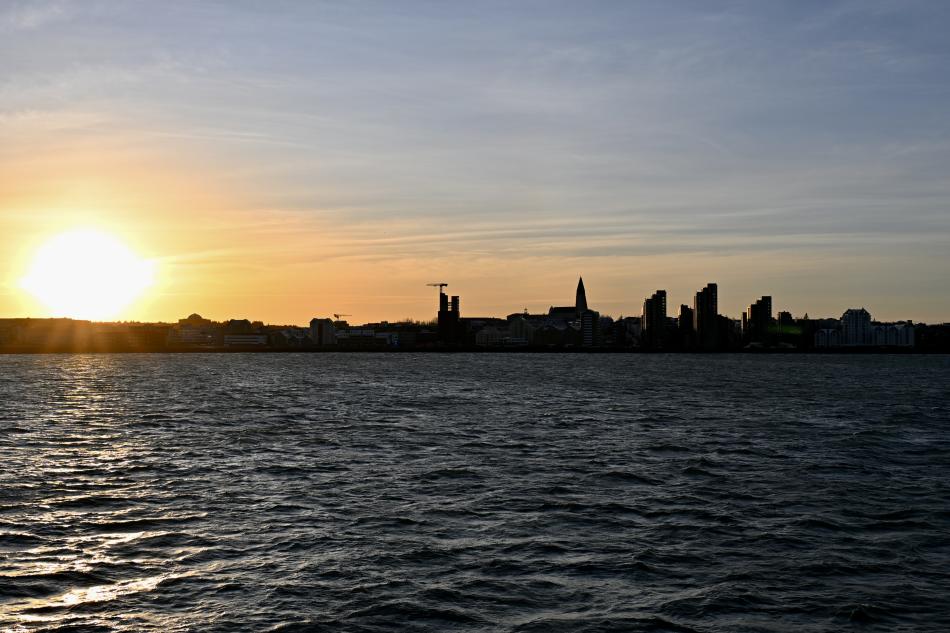 sunrise in reykjavik winter