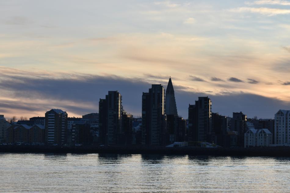 hallgrimskirkja as seen from the sea