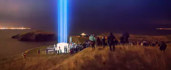 Imagine Peace Tower Illuminated.